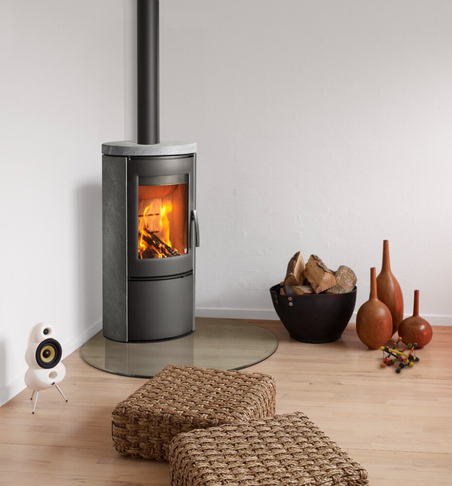 Varde Shape 2 braskamin med täljsten, grå, 5,4 kW, vue 2