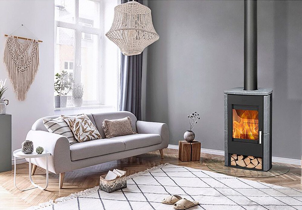 Braskamin FIREPLACE BRASIL med täljsten, 6 kW, vue 2
