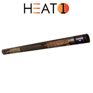 Gasolvärmare HEAT1 3000 W, svart dubbel terrassvärmare för uterum och utomhusmiljö