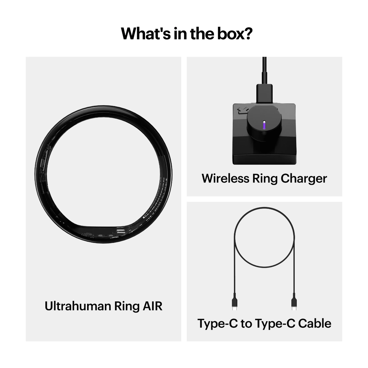 Ultrahuman Ring AIR, uppkopplad ring, Aster Black, vue 11