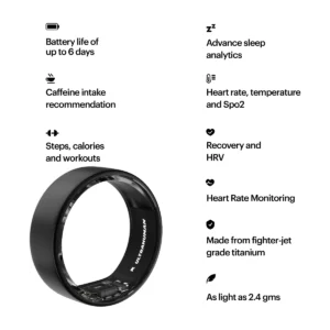 Ultrahuman Ring AIR, intelligent ring, storlek 05, matt grå
