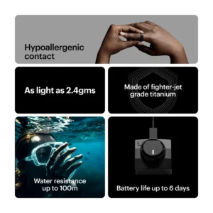 Ultrahuman Ring AIR, intelligent ring, storlek 05, matt grå
