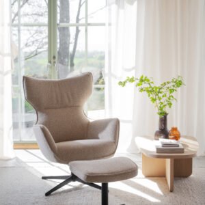 Jenkins fotpall Beige / Svart