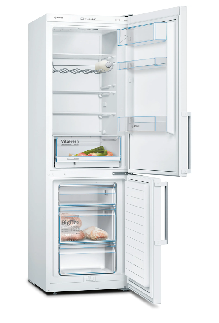 Bosch fristående kyl och frysskåp KGV366WEP med LowFrost och LED-belysning