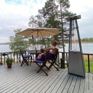 Terrassvärmare Sunwind Kheops, stående gasolvärmare i rostfritt stål