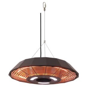 Termo Design Line Modena, hängande terrassvärmare 2000 W med fjärrkontroll och LED-belysning